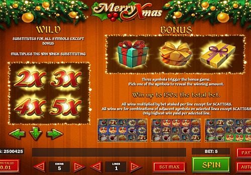 Выплаты за Wild в игре Merry Xmas